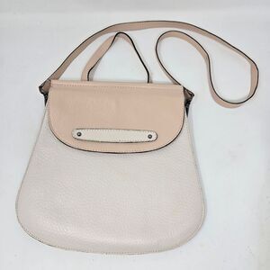 VITTORIA NAPOLI Elegant Taupe Pink and Cream Leather Bag Made In Italy